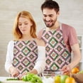 thumbnail image 3 of Pioneer Flower Floral Print Pattern Apron for Women and Men, Cotton Linen Waterproof with Pockets, Adjustable, 33x27 Inch for Kitchen, Gardening, BBQ, Salon, 3 of 6