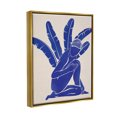 thumbnail image 3 of Stupell Modern Blue Woman Palm Plant Botanical & Floral Painting Gold Floater Framed Art Print Wall Art, 3 of 6