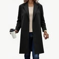 thumbnail image 3 of TKLPEHG Women's Winter Wool Coat Casual Notch Lapel Button Lapel Peacoat Fall Winter Overcoat Outerwear (Black,M), 3 of 5