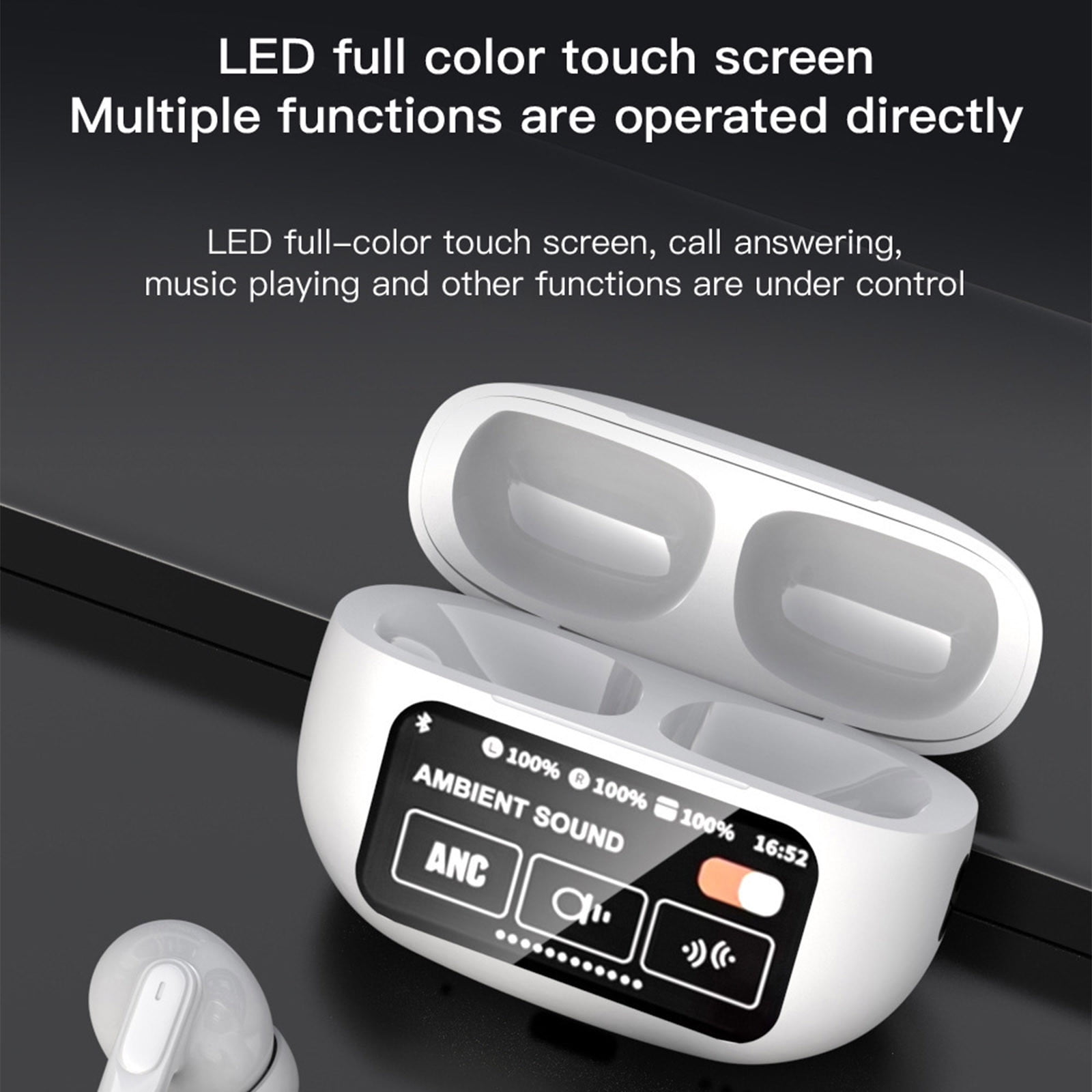 True Wireless Earbuds Bluetooth 5.3 Headphones 45H Long Playtime, Wireless Charging Case, IPX8 Waterproof Stereo Earphones, Built-in Mic Calls, Headset Premium Deep Bass 32 Preset EQs via APP,White