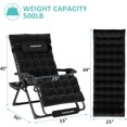 thumbnail image 6 of Amopatio Oversized Zero Gravity Chair 33In XXL Patio Reclining Chair with Cushion, Outdoor Folding Adjustable Recliner with Cup Holder, Foot Rest & Padded Headrest, Support 500LB, 6 of 7