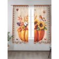 thumbnail image 2 of Sheer Curtains 63 inches Long, Thanksgiving Fall Pastoral Pumpkin Sunflower Farmhouse Light Filtering Sheer Window Curtains Rod Pocket Voile Drapes for Bedroom Living Room, 52"W x 63"L 2 Panels, 2 of 7