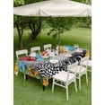 thumbnail image 5 of 60x102 Inch Outdoor Tablecloth with Umbrella Hole Zipper Rectangle Vintage Sunflower Rooster Rectangular Tablecloths Outside Waterproof Summer Elegant Flower Patio Table Cloth Cover for Picnic Party, 5 of 8