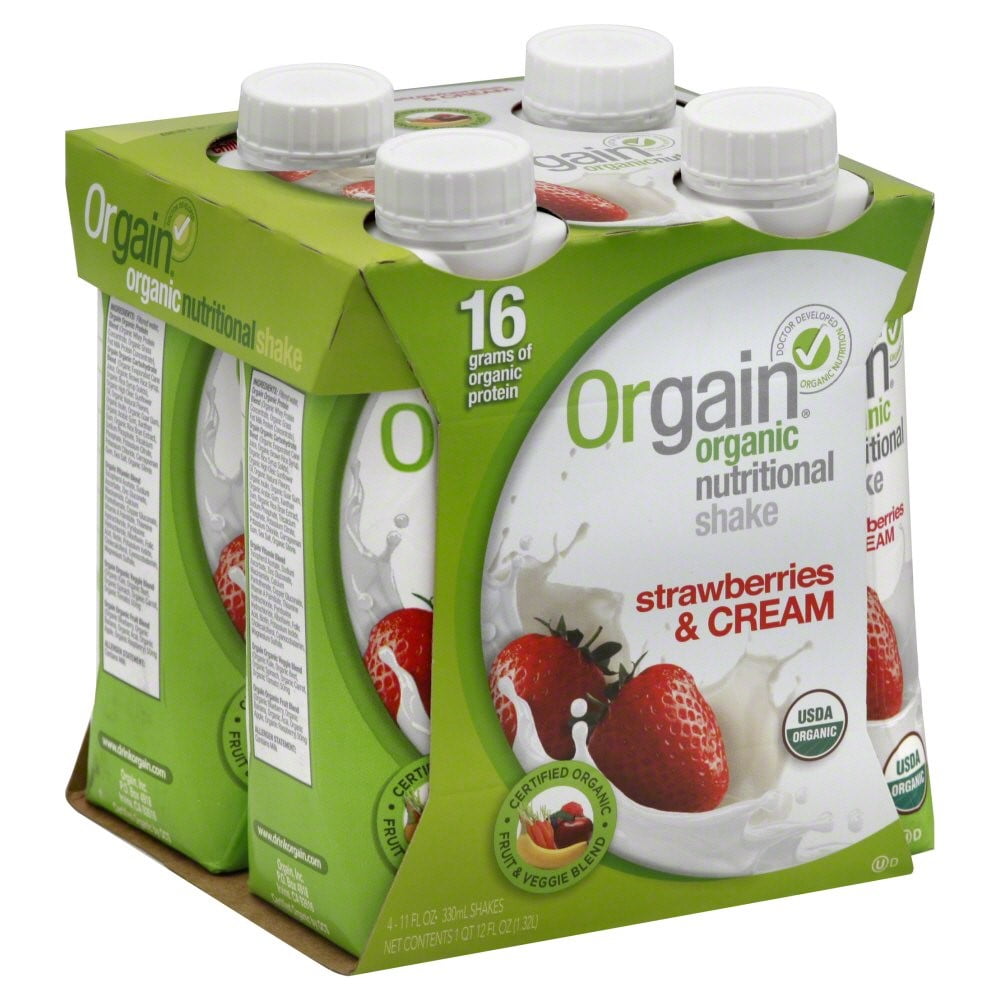 Orgain Organic Ready To Drink Meal Replacement Strawberries and Cream