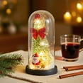 thumbnail image 4 of BAOPAI LED Lighted Glass Dome Mini Christmas Tree with Snow Effect Home Decor Tabletop Ornament Santa Claus Display Gift Idea, 4 of 7