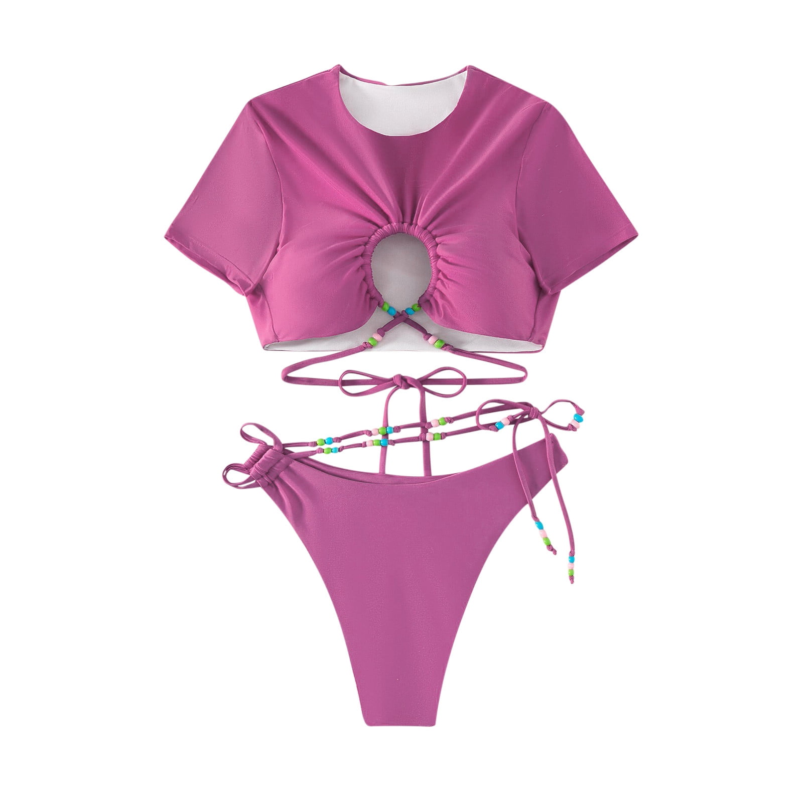 Lovskoo Strapless One Piece Swimsuits for Women Floral Print With Bust