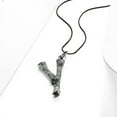 thumbnail image 6 of Black Bamboo Initial Necklace for Women Big Letter Y Pendant Capital Alphabet Statement Necklace Jewelry Gifts for Anniversary Thanksgiving, 6 of 7