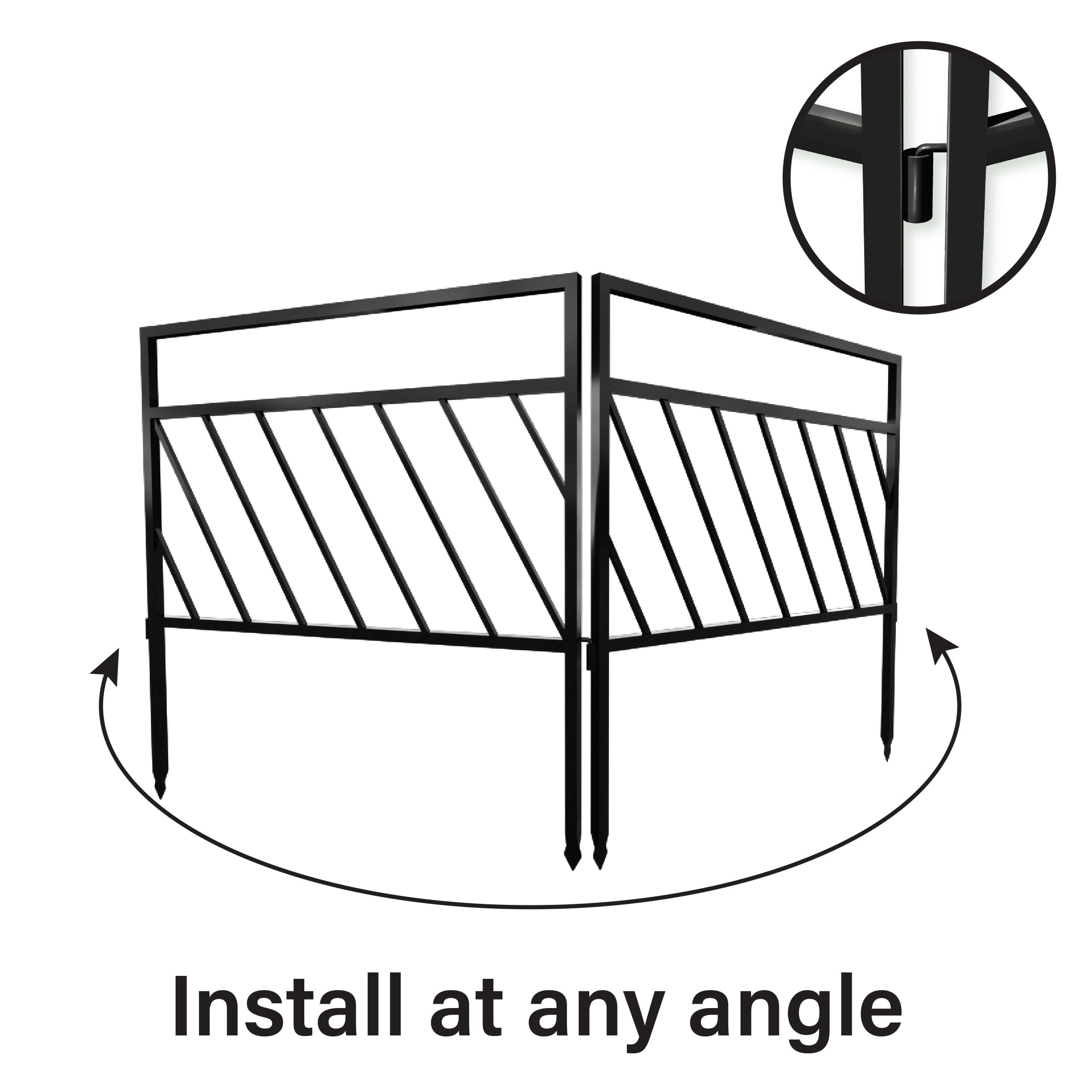 (12 pack) 18in H x 17.5in W Black Steel Diagonal Garden Border