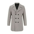 thumbnail image 2 of guisaled Mens Pea Coat Wool Long Slim Fit Classic Lapel Trench Overcoat Double Breasted Casual Windbreaker Jackets Clearance Sale, 2 of 6