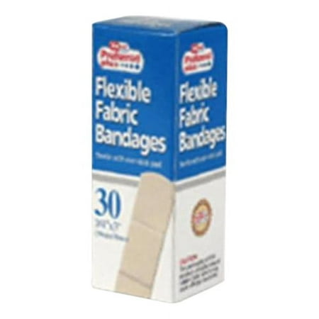 Preferred Plus Flexible Fabric Adhesive Bandages Of 3/4 X 3 Inches - 30 Ea, 3 Pack