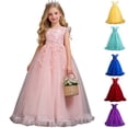 thumbnail image 1 of Miluxas Robe de Princesse pour Filles Robe Formelle pour Enfants Robe de Bal Concours Mariage Fête Robes pour Filles Jaune 14-15 Ans, 1 of 9