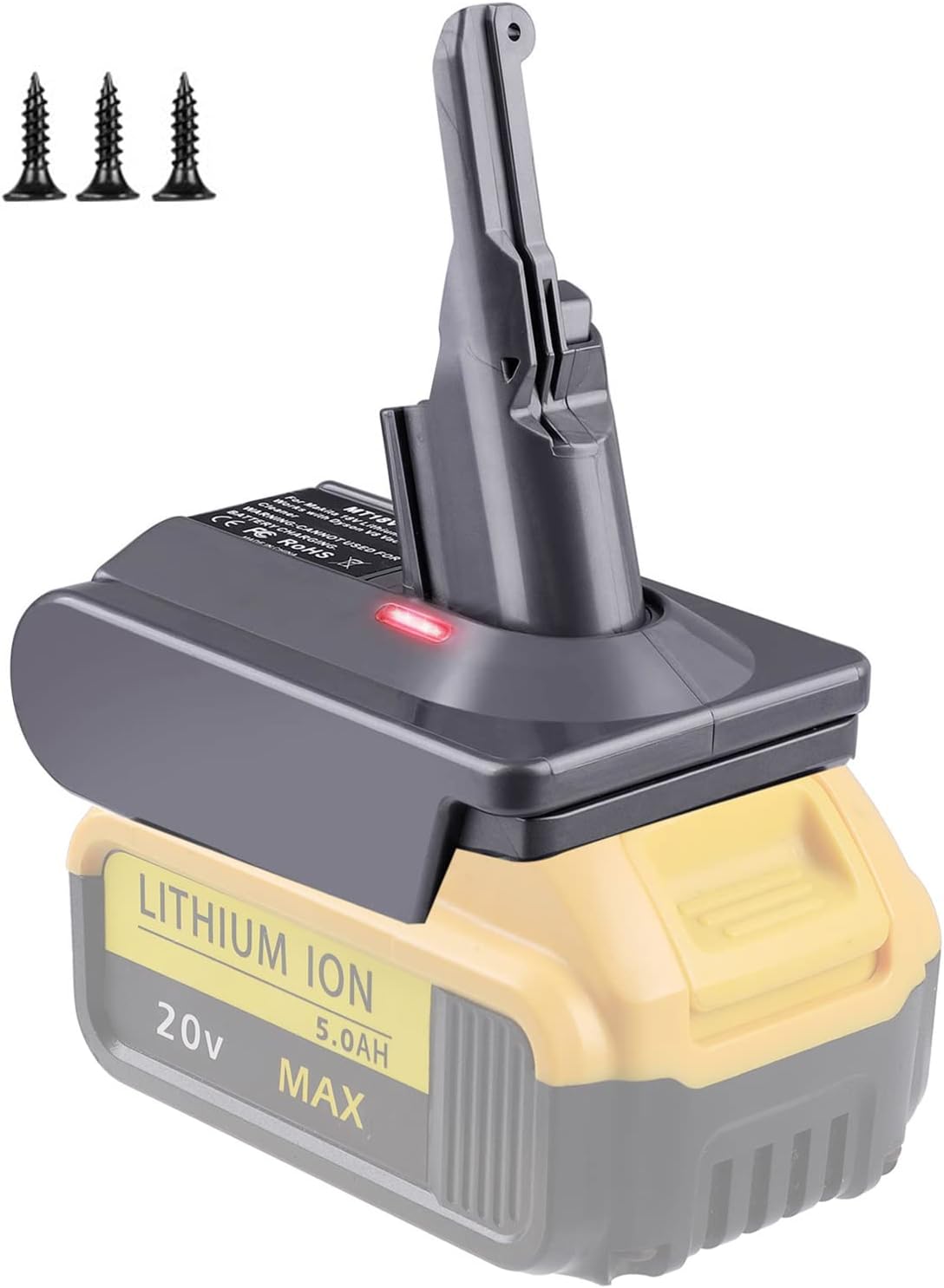 for Dyson V7 V8 2 in 1 Battery Adapter for Dewalt 20v Battery & for Milwaukee M18 18v Battery Convert to for Dyson V7 V8 vacuum cleaners