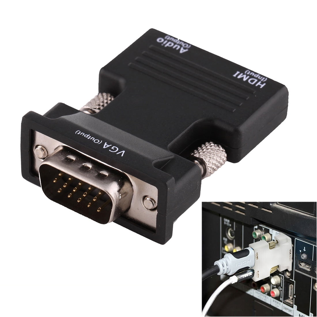 Amzer Hdmi Female To Vga Male Converter With Audio Output Adapter For