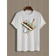 thumbnail image 2 of Camiseta con estampado de casete retro para hombre. Cuello redondo informal, mezcla de algodón y elastano, ligeramente elástica. Tejido de punto de verano. Ideal para adultos, hombres, mujeres, adoles, 2 of 7