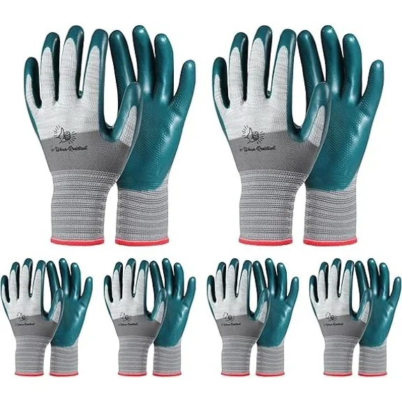 PURELY- 6 Pairs Women'S Gardening Gloves, Breathable Rubber Coated, Multi-Purpose