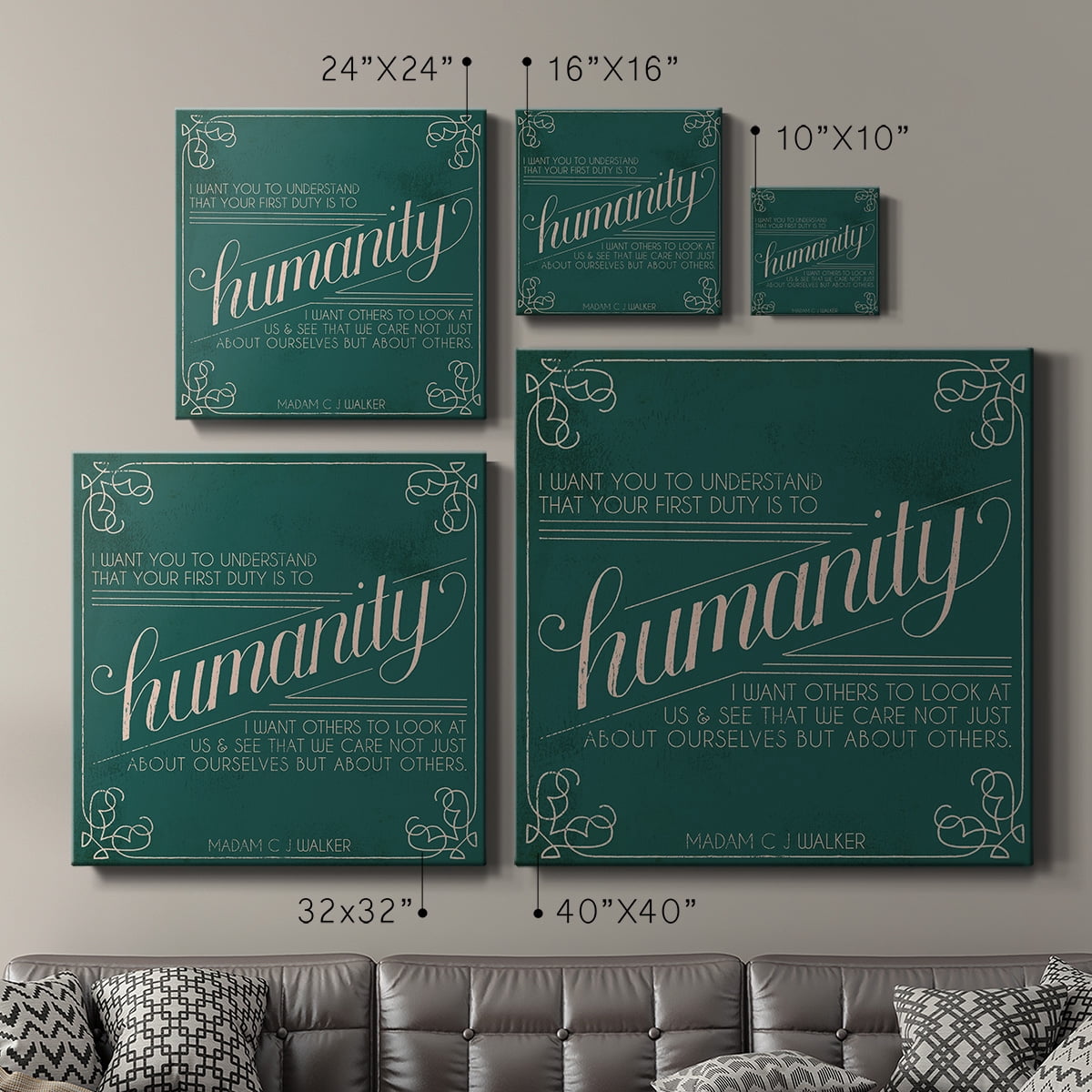 Wexford Home Madam Walker Quote I-Premium Gallery Wrapped Canvas, 24" x 24" - Ready to Hang