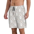 thumbnail image 2 of Wukai Rabbit And Heart Print Beach Trunks with Compression Liner Swimsuit Quick Dry Beach Sports Shorts with Pocket-X-Large, 2 of 8