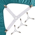 thumbnail image 1 of Correas para Sábanas Triángulo Sujetador De Sábana Ajustable Soporte De Colchón Elástico Tirantes Tensores De Sábanas Ajustables Correa De Colchón 4 Piezas Blanco, 1 of 5