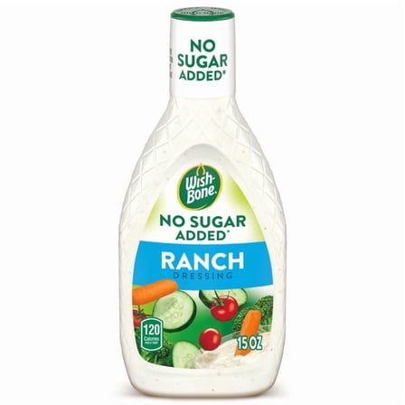 Wish-Bone No Sugar Added Ranch Salad Dressing, 15 fl oz (Pack of 4)