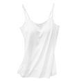thumbnail image 1 of Sujetador informal suave con relleno para mujer, camiseta sin mangas, camiseta sin mangas con tirantes finos para mujer, camisola femenina con sujetador integrado (blanco M)-M-blanco Sincero Electrónica, 1 of 5