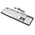 thumbnail image 1 of Black Low Vision Keyboard USB Wired Senior Keyboard with White Large Print Keys Black, 1 of 5