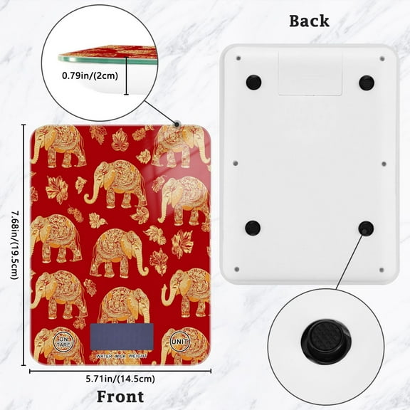 BZSMCE Digital Food Scale Kitchen Scales Creatively Elephants Pattern Pattern Baking Cooking Keto and Meal Prep, with LCD Display