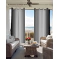 thumbnail image 4 of Ombre Black White Blackout Curtains 96 Inches Length, Simple Abstract Striped Farmhouse Window Treatment Thermal Insulated Drapes for Bedroom Living Room 2 Panels 104x96 Inches, 4 of 8