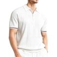 thumbnail image 2 of DayScoop Mens Big & Tall T-Shirt Solid Color T Shirt Fashion Short Sleeve Summer Casual Collared Versatile Knit Half Zipper Oversize Tops, 2 of 5