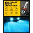 thumbnail image 4 of AUXITO H11 H8 H16 LED Fog Light Bulbs, 3000K Ice Blue Cool Light, With CSP LED Chips, 300% Brighter, IP65 Waterproof, Non-polarity, Pack of 2, 4 of 5