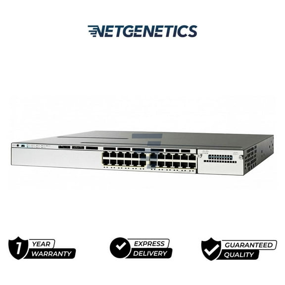 Cisco WS-C3750X-24T-S 24 Port Gigabit Ethernet Switch x1 C3KX-PWR-350WAC