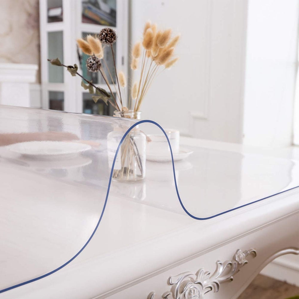 UBesGoo Clear Table Cover Protector, 1.5mm Thick Pvc Plastic Desk