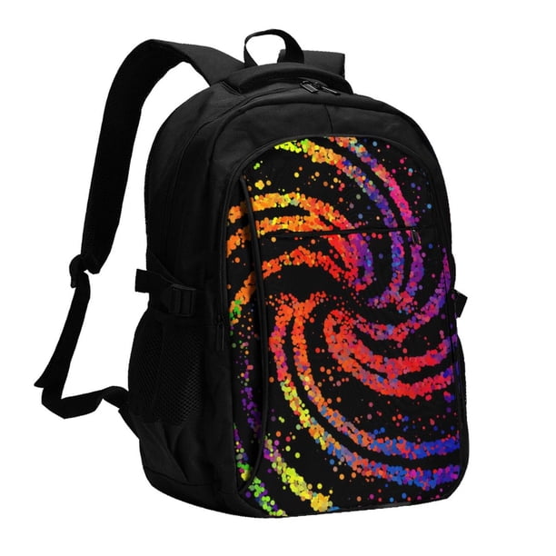 Fotbe A Bright Abstract Mochila con Estampado y Puerto USB para Hombre y Mujer, Mochila Antirrobo, Mochila de Viaje, Mochila Escolar, Mochila Universitaria