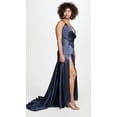 thumbnail image 3 of Fame & Partners INDIGO Peony Draped Split Gown, US 12, 3 of 4
