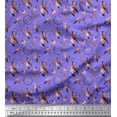 thumbnail image 1 of Soimoi Purple Velvet Fabric Feather & Dream Catcher Home Decor Printed Craft Fabric by the Yard 58 Inch Wide, 1 of 3