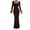 Brown, variant on yillto Womens Square Neck Long Sleeve Soft Lounge Long Dress Fall Casual Ribbed Bodycon Maxi Dresses