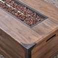 thumbnail image 5 of Arjun Outdoor 5 Piece Acacia Wood and Wicker Chat Set with Fire Pit and Tank Holder, Natural, Gray, Brown, 5 of 9