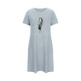 thumbnail image 5 of VgaVtl Womens Sleepshirts Plus Size Short Sleeve Short Blue Women's Nightgowns Print Sleepwear, 5 of 7