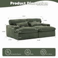 thumbnail image 2 of Corduroy Double Lounge Chaise Sofa Indoor, Oversized Upholstered Sleeper Cloud Couch, Sectional Deep Seat Loveseat for Living Room, No Assembly Required, Green, 2 of 8