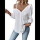 thumbnail image 2 of Blusa Asimétrica con Hombros Descubiertos y Larga Abotonada para Mujer, Color , Talla XL, 2 of 6