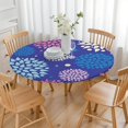thumbnail image 3 of Colorful Floral Dots Pattern Round Fitted Tablecloth with Elastic Edge,Dining Table Cover Waterproof,Outdoor Round Tablecloth for Camping,Dining,Indoor and Outdoor, 3 of 7