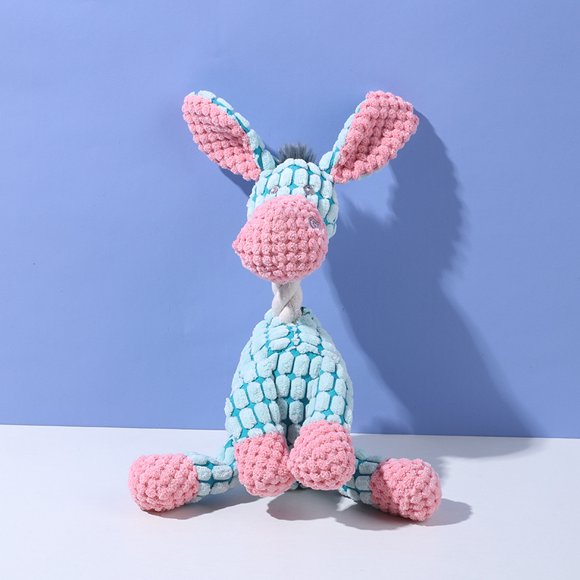 Pet Toy Dog Chew Sound Toy Funny Donkey Teething Pet Plush Toy - 26cm (blue)