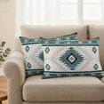 thumbnail image 6 of Outdoor Pillow Covers 20x12 Set of 2, Green Beige Boho Waterproof Patio Throw Pillow Covers for Couch Sofa Chair, Vintage Ethnic Tribal Southwestern Decorative Pillowcases for Throw Pillows, 6 of 9