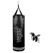 Venum Classic Boxing punching Bag - 70lbs - Black/White - Heavy Bag Kit with Venum Classic Boxing Gloves