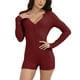 thumbnail image 1 of Mono sexy de mujer con cuello en V y manga corta - Mono sin espalda, entrepierna baja - Body de poliéster para el gimnasio, fiestas o uso informal, 1 of 4