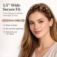 thumbnail image 3 of Thick Tortoise Shell Headband, Non-Slip No Headache Design for All-Day Wear ,1.5" Wide Acetate Leopard Plastic Hair Band with Teeth, 3 of 7
