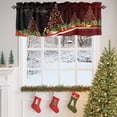 thumbnail image 5 of Merry Christmas Valances for Windows, Xmas Tree Color Lamps Pine Blossoms Bright Light Rod Pocket Valance Short Window Treatments Curtains for Kitchen Bathroom Bedroom Decor, 42 x 18 In, 5 of 9