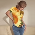 thumbnail image 3 of Fotbe Golden Sunflower In Field Body de Mujer con Cuello Redondo y Mangas Cortas, Sin Mangas Ajustado, Suave, Cómodo y Básico-Medium, 3 of 7