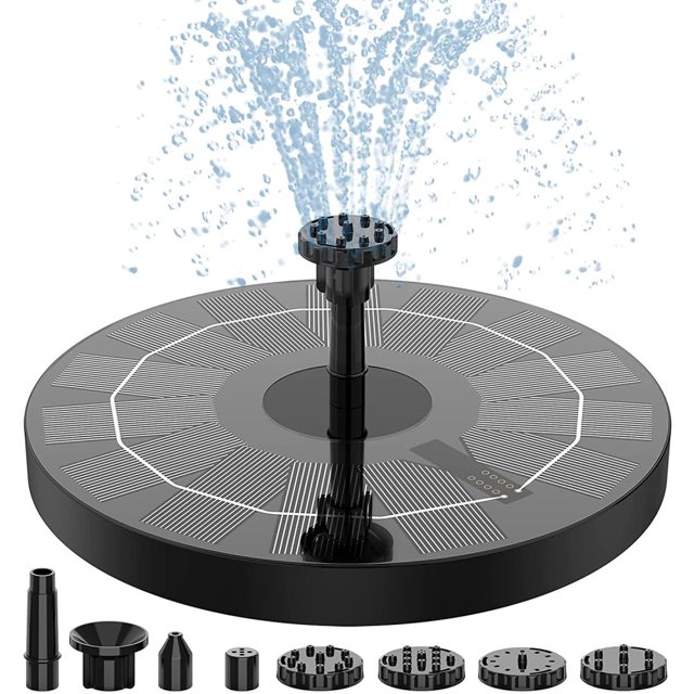 Bomba de fuente solar de 2,5 W Bomba de agua solar Fuente flotante con 6 boquillas para baño de pájaros, pecera, estanque o decoración de jardín Bomba de aireación solar Ormromra OTTO-AAA-0043