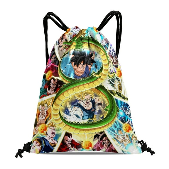 Drawstring Backpack for DRAGON BALL Drawstring Pocket Adults Women Men Party Favor Bags Sports for Gym Travel Swimming Hiking Camping Tote Bag 11.8 × 15.7 in