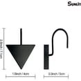 thumbnail image 5 of Sunlit Geometric Decorative Shower Curtain Hooks, Matt&nbsp;Triangle&nbsp;Geometric&nbsp;Black Shower Curtain Rings, Resin, Bathroom Decoration Boho&nbsp;Shower Curtain Hooks-12 Pack, 5 of 5
